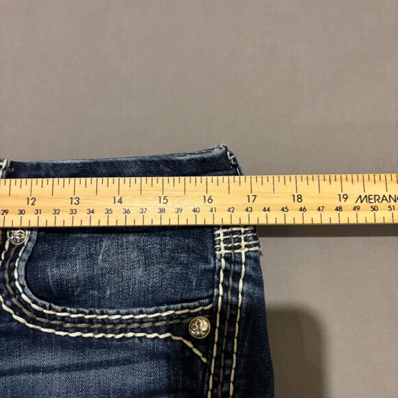 Rock Revival Jorts Jeans Shorts 31 34x8 Mattie Skinny Faded Pockets Y2K Grunge - Picture 3 of 6